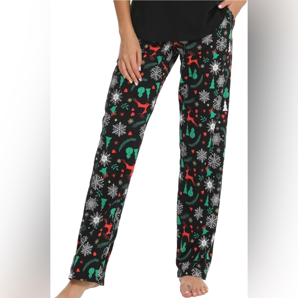 ENJOYNIGHT Women Cotton Lounge Pant Comfy Pajama Bottoms With Pockets&Drawstring
